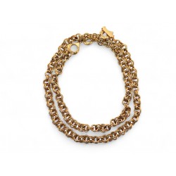 VINTAGE SAUTOIR YVES SAINT LAURENT COLLIER DOUBLE EN METAL DORE + BOITE NECKLACE VINTAGE SAUTOIR YVES SAINT LAURENT COLLIER DOUBLE EN METAL DORE + BOITE NECKLACE