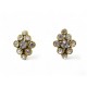 VINTAGE BOUCLES D'OREILLES CHANEL 1970 A CLIP DOREES AVEC STRASS GOLDEN EARRINGS