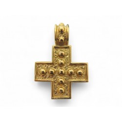 VINTAGE PENDENTIF YVES SAINT LAURENT CROIX EN METAL DORE GOLDEN CROSS PENDANT