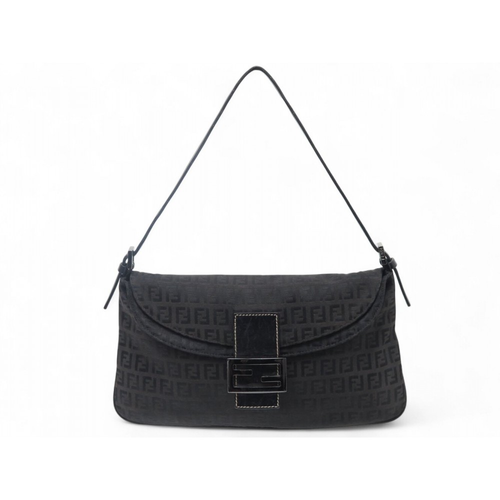 SAC A MAIN FENDI BAGUETTE 8BR002 EN TOILE MONOGRAMME ZUCCA NOIR HAND BAG 3000€