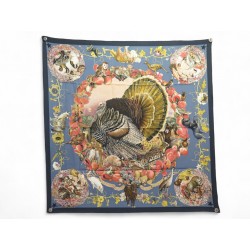 RARE FOULARD HERMES FAUNE ET FLORE DU TEXAS KERMIT OLIVER CARRE 90 SOIE SCARF