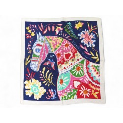 NEUF FOULARD HERMES EN ATTENDANT ULYSSE GAVROCHE EN SOIE MULTICOLORE SILK SCARF