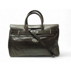 SAC A MAIN MAC DOUGLAS PYLA ROMY GM EN CUIR FACON CROCODILE MARRON HAND BAG 520€