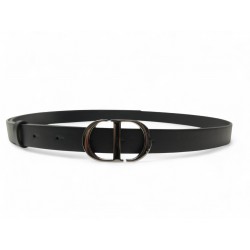 NEUF CEINTURE CHRISTIAN DIOR BOUCLE LOGO CD ARGENTEE T 72 82 CUIR NEW BELT 590€