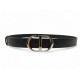 CEINTURE CHRISTIAN DIOR BOUCLE LOGO CD DOREE T 72 A 82 CUIR NOIR NEW BELT 590€