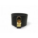 BRACELET HERMES KELLY TWIST GM T2 EN CUIR NOIR FINITION DORE + BOITE BANGLE 695€
