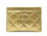 porte cartes chanel classique timeless logo cc perles