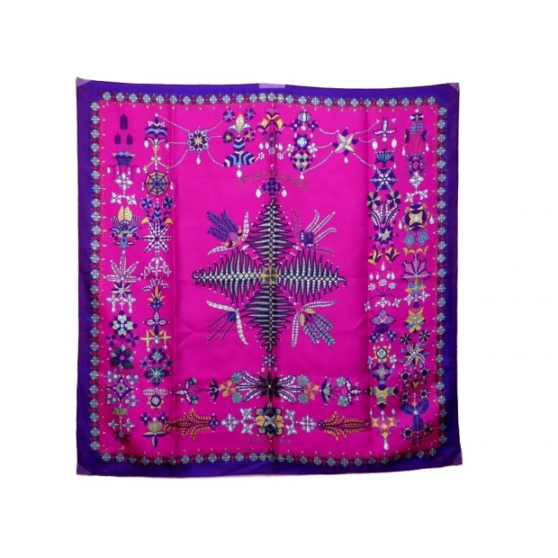 FOULARD HERMES SHEHERAZADE CARRE SOIE ROSE HENRI D ORIGNY PINK SILK SCARF 350€