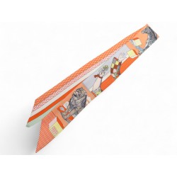 FOULARD HERMES TWILLY GRAND THEATRE GIANPOLO PAGNI SOIE SOIE ORANGE SCARF 210€