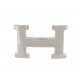 BOUCLE DE CEINTURE HERMES H 32MM ACIER PALLADIE POLI ARGENTE SILVER BUCKLE BELT