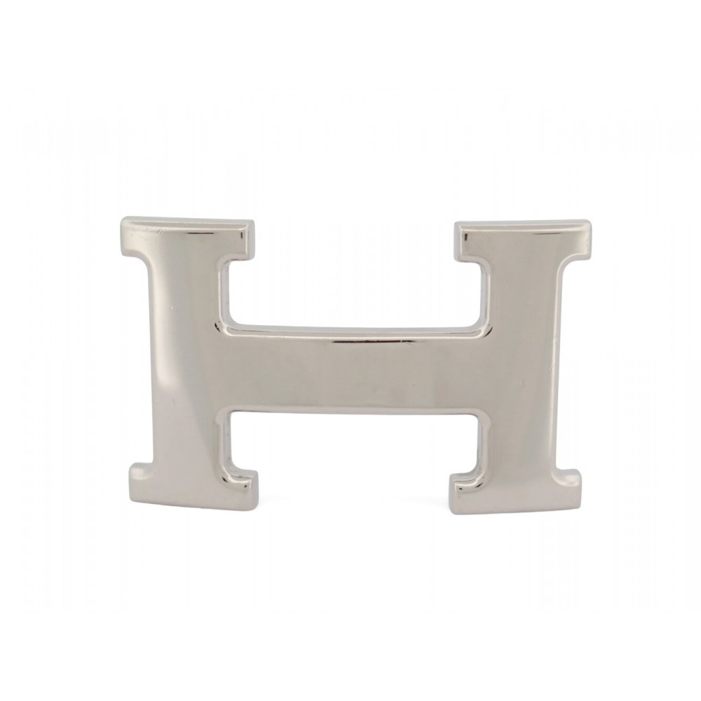 BOUCLE DE CEINTURE HERMES H 32MM ACIER PALLADIE POLI ARGENTE SILVER BUCKLE BELT