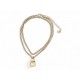 NEUF COLLIER CHANEL CADENAS LOGO CC STRASS EN METAL DORE 48-65CM NECKLACE 1200€