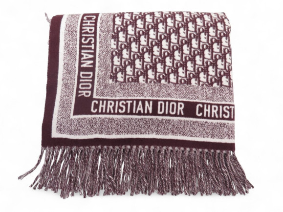 plaid christian dior oblique logo bordeaux en