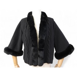 VESTE CHRISTIAN DIOR COL FOURRURE LAPIN M 38 EN LAINE & CACHEMIRE GILET CARDIGAN VESTE CHRISTIAN DIOR COL FOURRURE LAPIN M 38 EN LAINE & CACHEMIRE GILET CARDIGAN