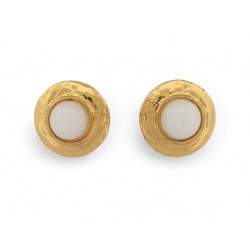 VINTAGE BOUCLES D'OREILLES YVES SAINT LAURENT PUCES RONDES PERLES VERRE EARRINGS VINTAGE BOUCLES D'OREILLES YVES SAINT LAURENT PUCES RONDES PERLES VERRE EARRINGS