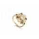 BAGUE MARGUERITE VICTORIENNE T51 SERTIE DIAMANTS 1.21CT SAPHIR OR JAUNE 18K RING