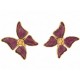 VINTAGE BOUCLES D'OREILLES YVES SAINT LAURENT PAPILLONS EMAIL VIOLETTE EARRINGS