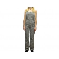 NEUF SALOPETTE CELINE COMBINAISON A RAYURES T 26 36 S NOIR BLANC DUNGAREES 1550€