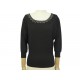 NEUF PULL CHRISTIAN DIOR COL ROND STRASS PERLES NOIRES M 40 LAINE SWEATER 2000€