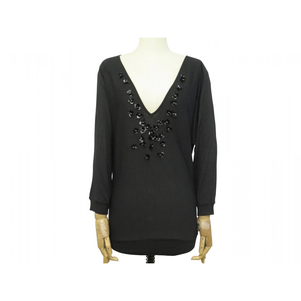 PULL CHRISTIAN DIOR COL V PLONGEANT FLEURS 0C24549XM511 L 44 LAINE SWEATER 2000€