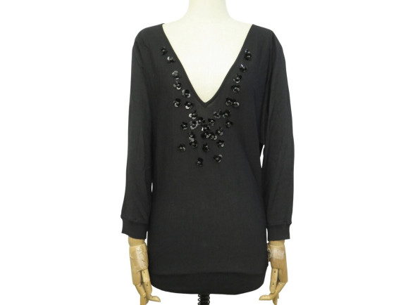 pull christian dior col v plongeant fleurs