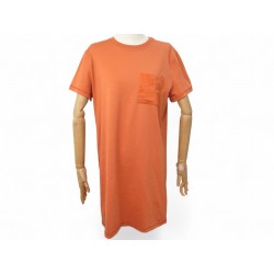 NEUF ROBE DROITE HERMES POCHE BRODEE 42 L EN COTON ORANGE TSHIRT LONG DRESS 580€ NEUF ROBE DROITE HERMES POCHE BRODEE 42 L EN COTON ORANGE TSHIRT LONG DRESS 580€