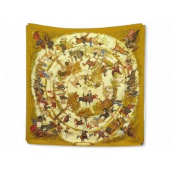 VINTAGE FOULARD HERMES LES AMAZONES 1ERE EDITION 1968 CARRE 90 SOIE SCARF 530€