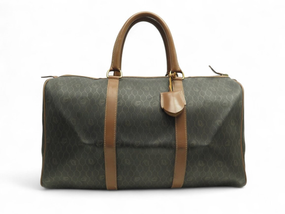 sac de voyage a main christian dior 45 en toile nid d'