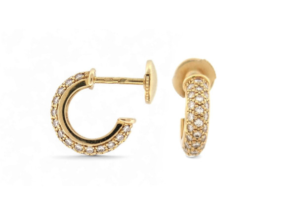 boucles d'oreilles creoles cartier etincelle or jaune