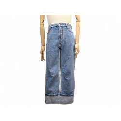NEUF PANTALON JEAN LOEWE DROIT TAILLE MI HAUTE DENIM L 46 BLUE JEANS PANTS 750€