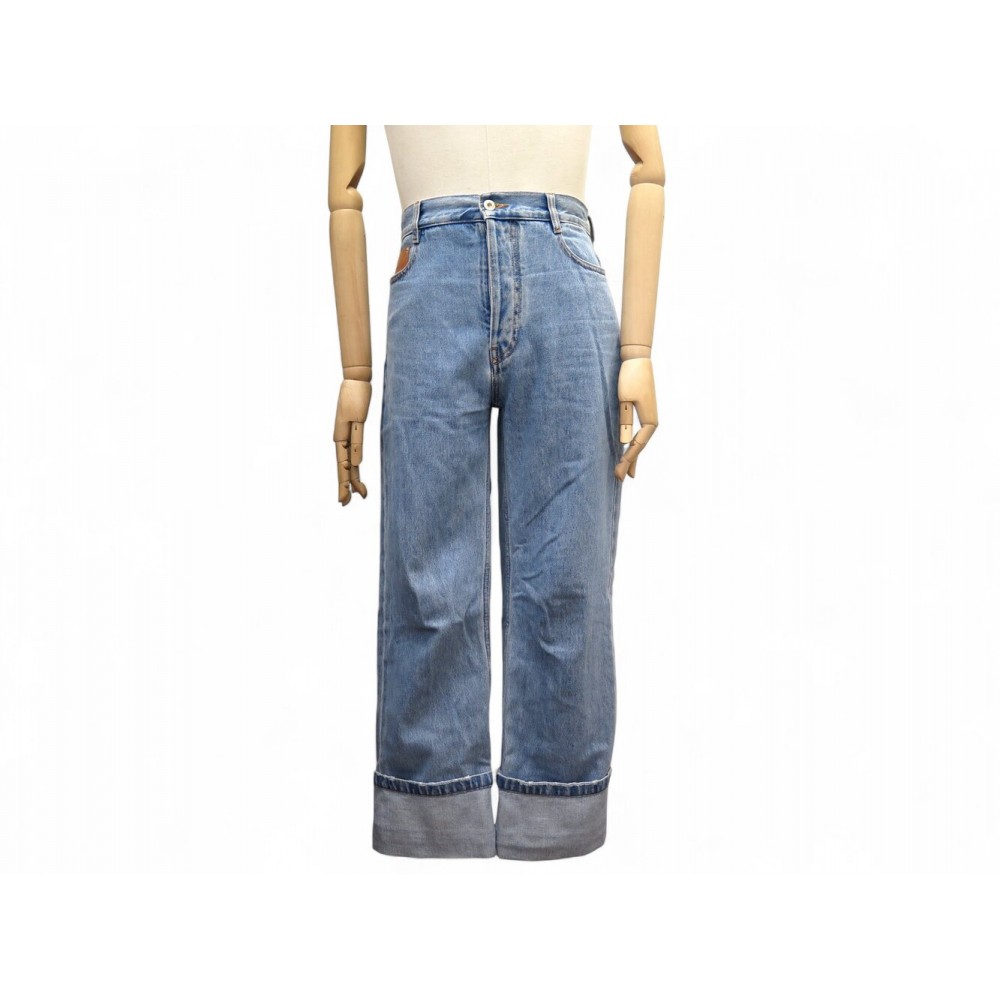 NEUF PANTALON JEAN LOEWE DROIT TAILLE MI HAUTE DENIM L 46 BLUE JEANS PANTS 750€