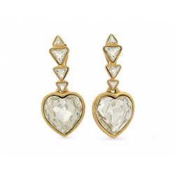 VINTAGE BOUCLES D'OREILLES YVES SAINT LAURENT PENDANTES COEUR CRISTAL EARRINGS VINTAGE BOUCLES D'OREILLES YVES SAINT LAURENT PENDANTES COEUR CRISTAL EARRINGS