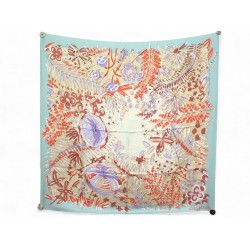 NEUF FOULARD LOUIS VUITTON FLEURS M75809 EN SOIE MULTICOLORE CARRE 90 SCARF 530€