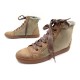 CHAUSSURES BRUNELLO CUCINELLI 37 BASKETS FOURREES CUIR MARRON & KAKI SHOES 1200€