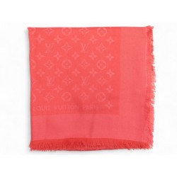 CHALE LOUIS VUITTON MONOGRAM ROSE 402336 140CM SOIE LAINE ROSE SHAWL SCARF 550€