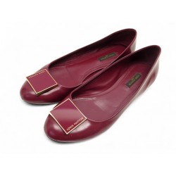 CHAUSSURES LOUIS VUITTON BALLERINES 38 CUIR BORDEAUX BURGUNDY LEATHER SHOES 820€