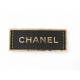 NEUF BROCHE CHANEL PLAQUE LOGO CUIR METAL DORE LEATHER STEEL GOLDEN BROOCH 620€