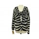 TWIN SET CHRISTIAN DIOR CARDIGAN DEBARDEUR ZEBRE L 44 LAINE SOIE BICOLORE 3500€