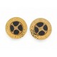 VINTAGE BOUCLES D'OREILLES CELINE GRANDES PUCES RONDES METAL DORE EARRINGS 490€