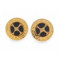 VINTAGE BOUCLES D'OREILLES CELINE GRANDES PUCES RONDES METAL DORE EARRINGS 490€