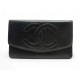 VINTAGE PORTEFEUILLE CHANEL LOGO CC CUIR NOIR PORTE MONNAIE LEATHER WALLET 1200€