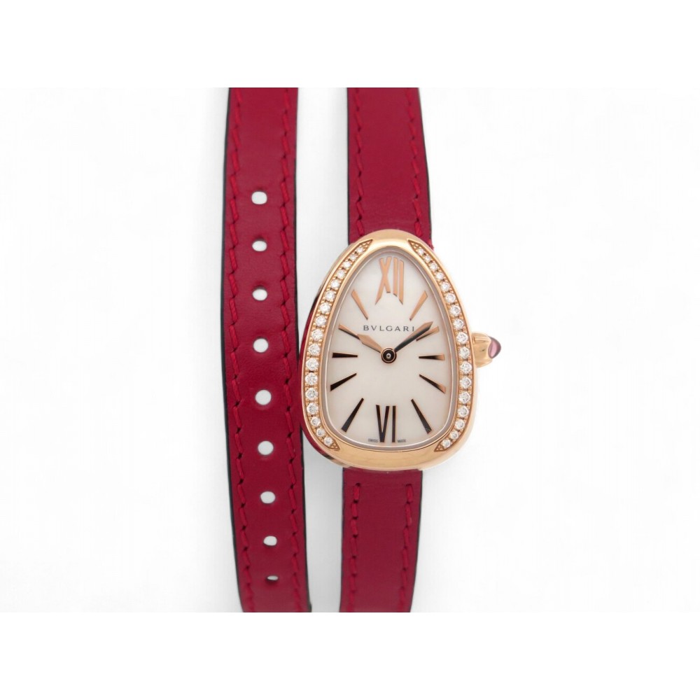 MONTRE BULGARI SERPENTI 102727 EN OR ROSE 18K DIAMANTS QUARTZ GOLD WATCH 10500€