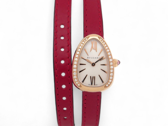 montre bulgari serpenti 102727 en or rose 18k diamants