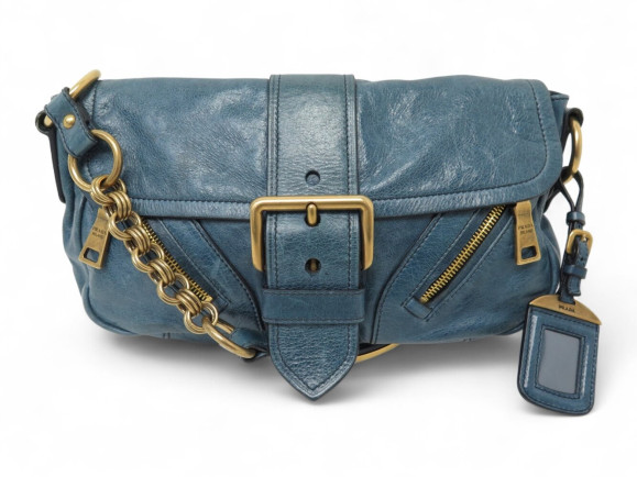 sac a main prada br4161 baguette en cuir vitello shine