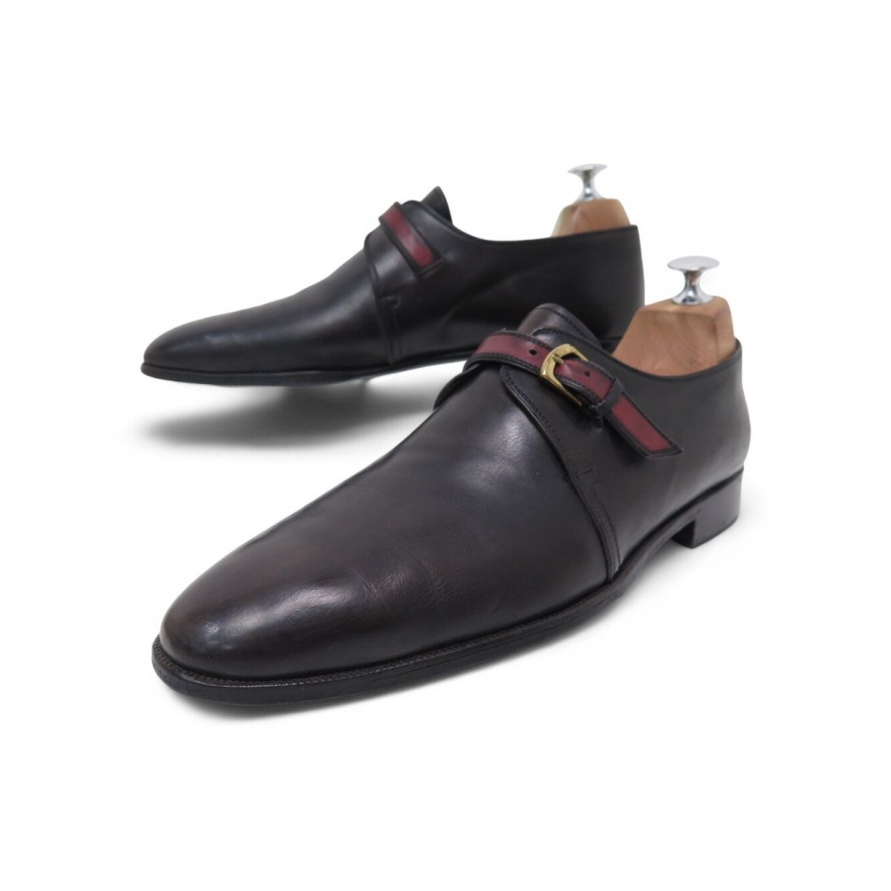 CHAUSSURES BERLUTI MOCASSINS A BOUCLE 8.5 42.5 CUIR PATINE BICOLORE SHOES 2380€