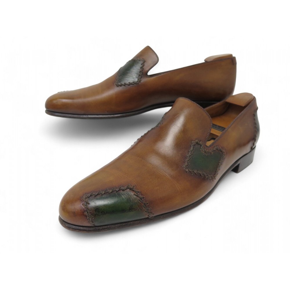 CHAUSSURES BERLUTI MOCASSINS RAPIECE REPRISE SCRITTO 8.5 42.5 EMBAUCHOIRS 2370€