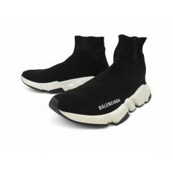 CHAUSSURES BALENCIAGA SPEED 525712 37 BASKETS EN TOILE NOIRE BOITE SNEAKERS 795€