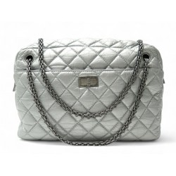 SAC A MAIN CHANEL CAMERA 2.55 2011 EN CUIR ARGENTE BANDOULIERE HAND BAG 4900€