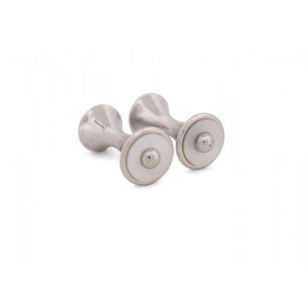 BOUTONS DE MANCHETTES CARTIER DIABOLO EN ARGENT 925 18.9GR NACRE CUFFLINKS 640€