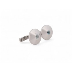 BOUTONS DE MANCHETTES CARTIER RONDS TOPAZE EN ARGENT 925 15.5GR CUFFLINKS 640€